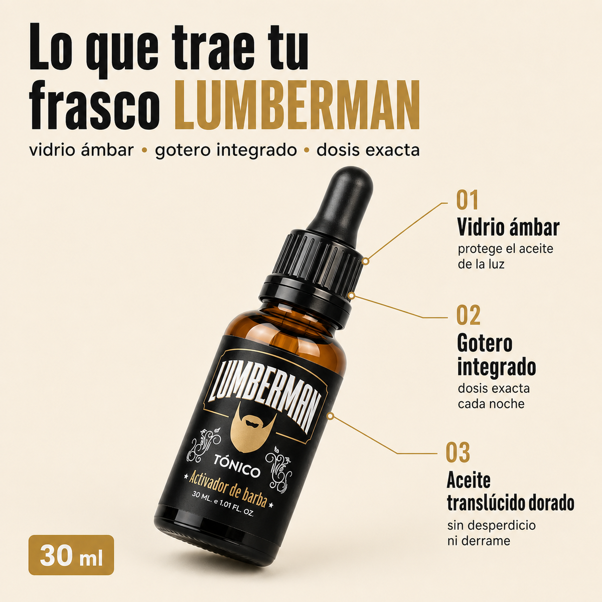 Tónico Activador de Barba LUMBERMAN - vista 3